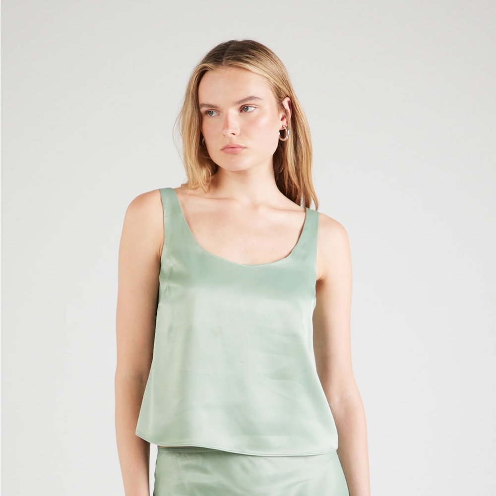 Topshop Mint Satin Tank Top